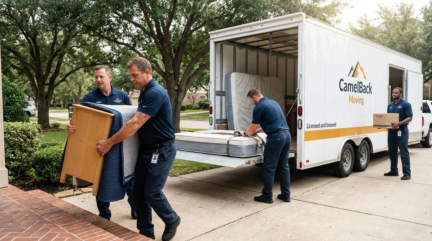 Crew loading residential truck for cross-state move from Essex, MD